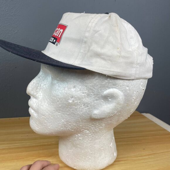 LitePro American Trucker Men's Hat Beige Navy Blue Snapback Cap Casual Outdoor - Picture 4 of 10